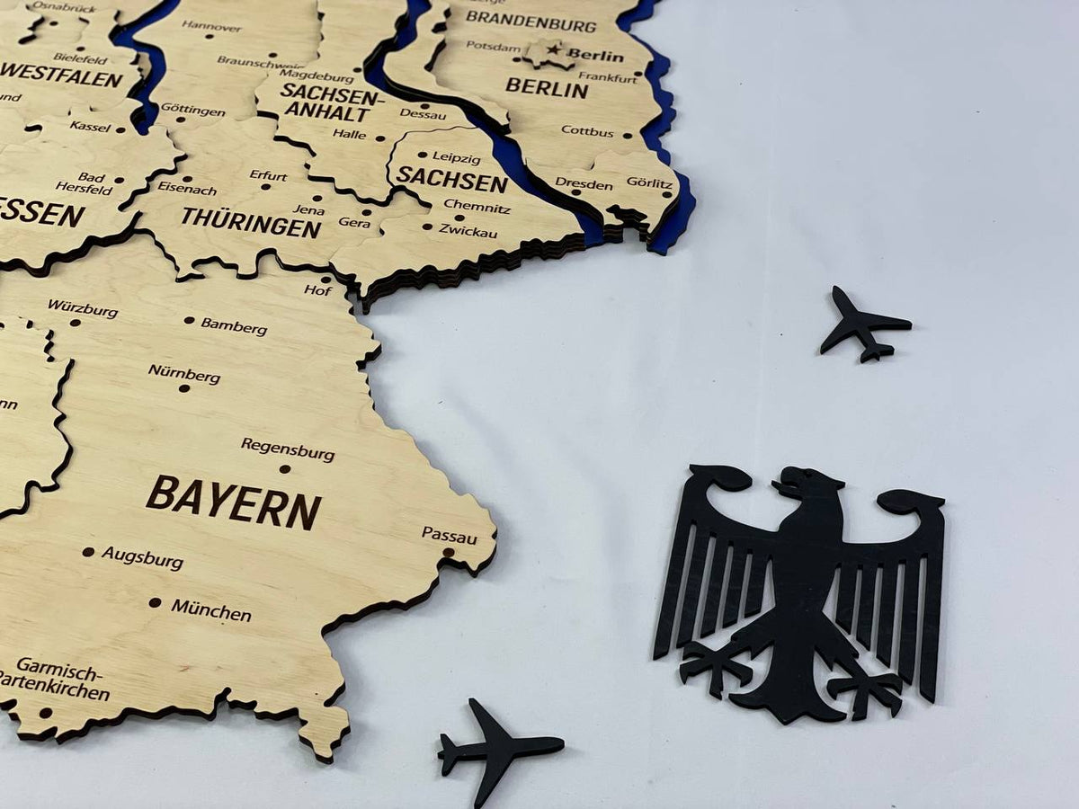Map of Germany with Rivers Natural Color — buy | FACTURA