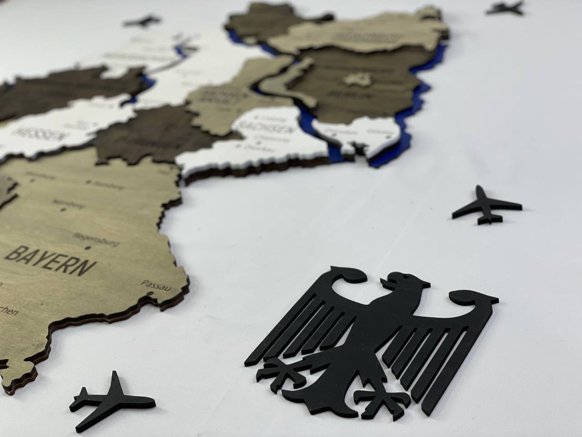 Map of Germany with Rivers Black&White Color — buy | FACTURA