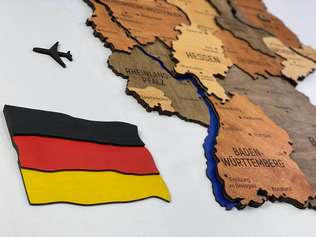 Map of Germany with Rivers Warm Color — buy | FACTURA