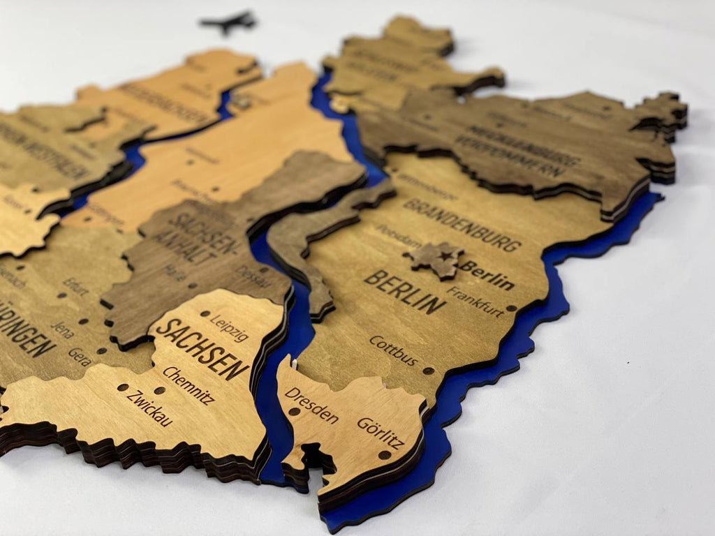 Map of Germany with Rivers Elis Color — buy | FACTURA