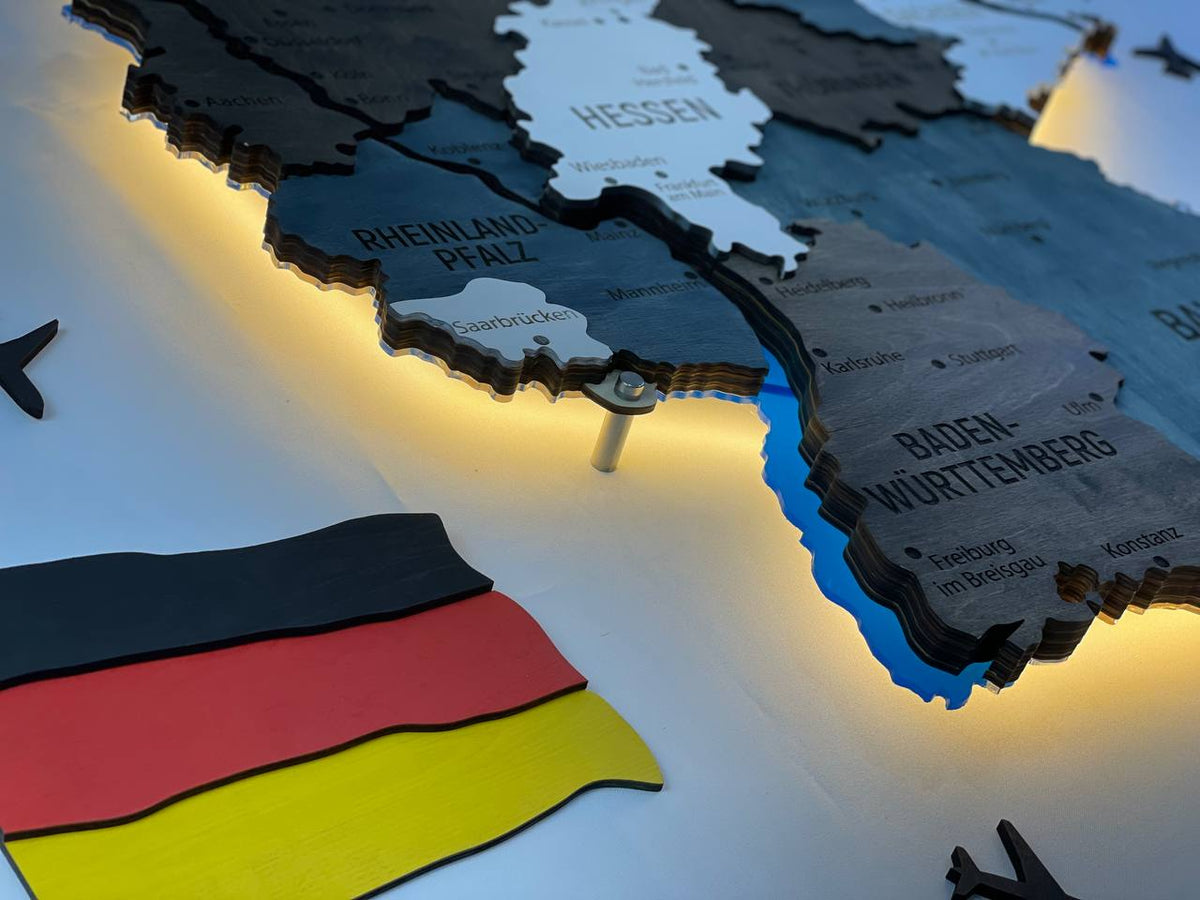 Acrylic Map of Germany with Rivers Loft Color — buy | FACTURA