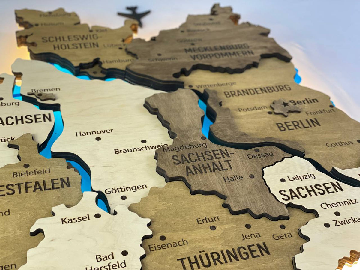 Acrylic Map of Germany with Rivers Wonder Color — buy | FACTURA
