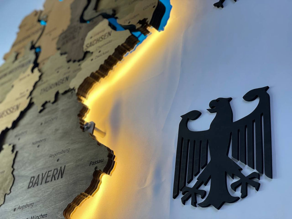 Acrylic Map of Germany with Rivers Elis Color — buy | FACTURA