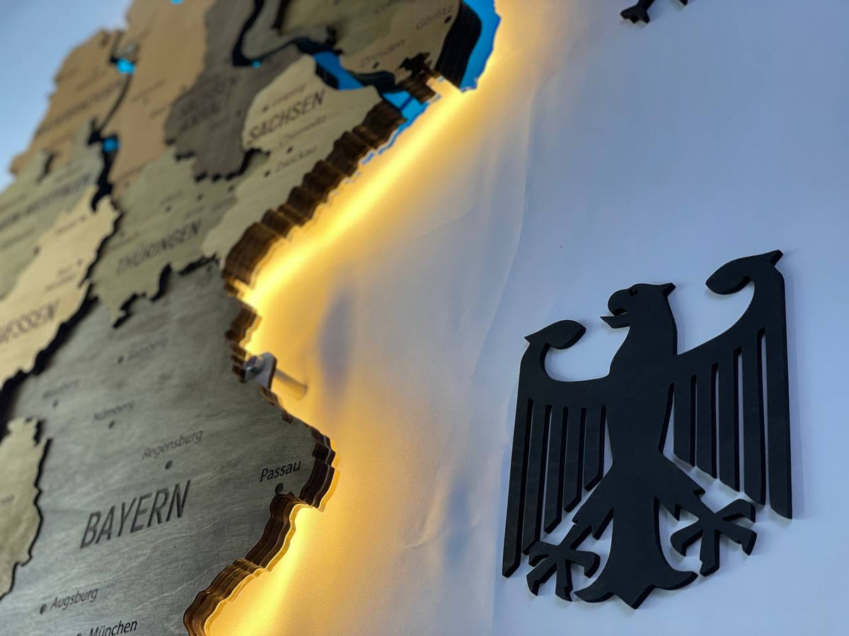 Acrylic Map of Germany with Rivers Elis Color — buy | FACTURA