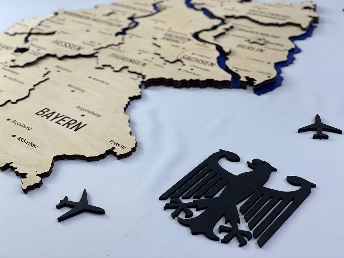 Map of Germany with Rivers Natural Color — buy | FACTURA