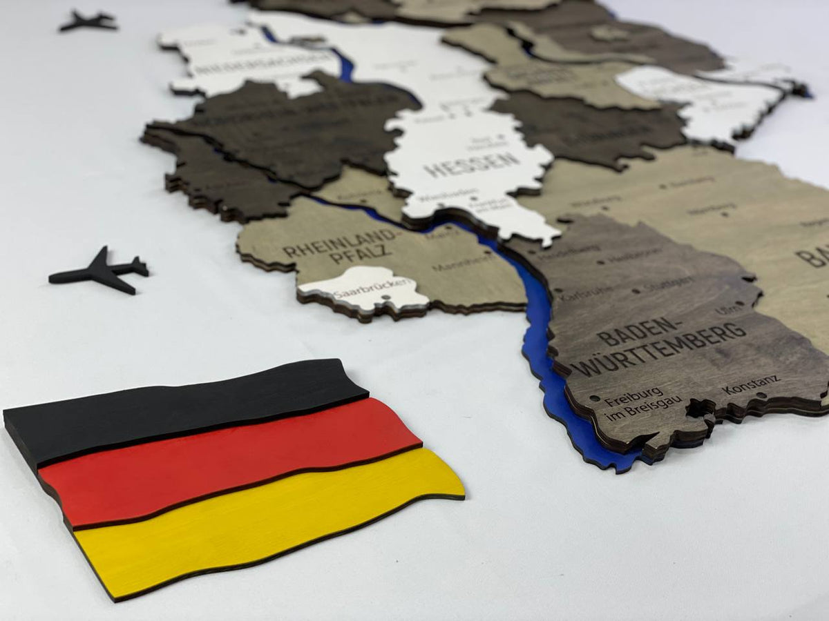 Map of Germany with Rivers Black&White Color — buy | FACTURA
