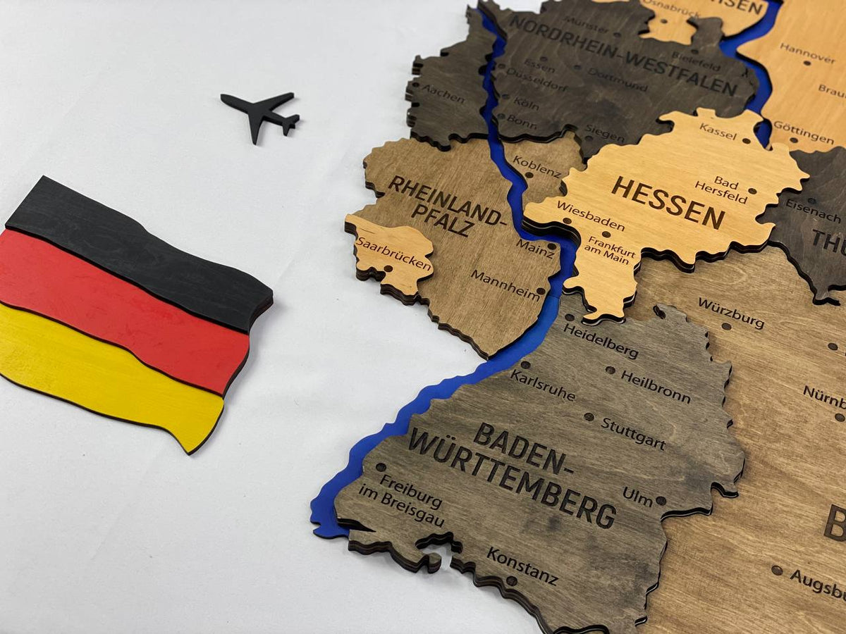 Map of Germany with Rivers Brute Color — buy | FACTURA