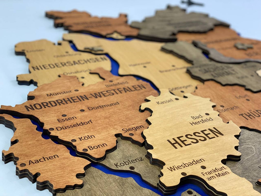 Map of Germany with Rivers Warm Color — buy | FACTURA