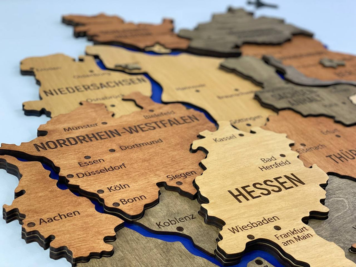 Map of Germany with Rivers Warm Color — buy | FACTURA