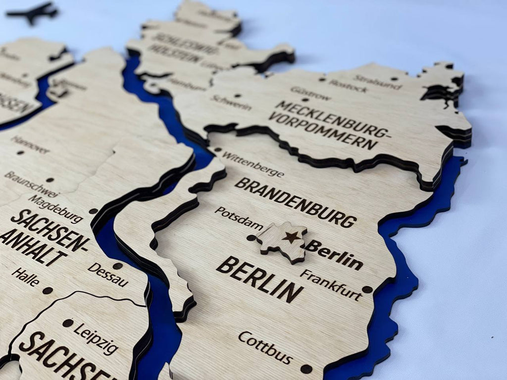 Map of Germany with Rivers Natural Color — buy | FACTURA