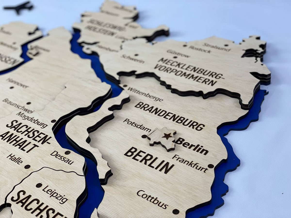 Map of Germany with Rivers Natural Color — buy | FACTURA