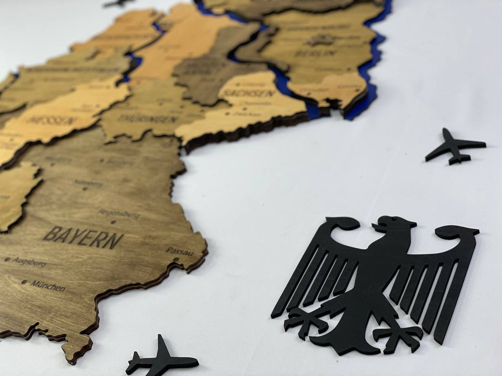 Map of Germany with Rivers Elis Color — buy | FACTURA
