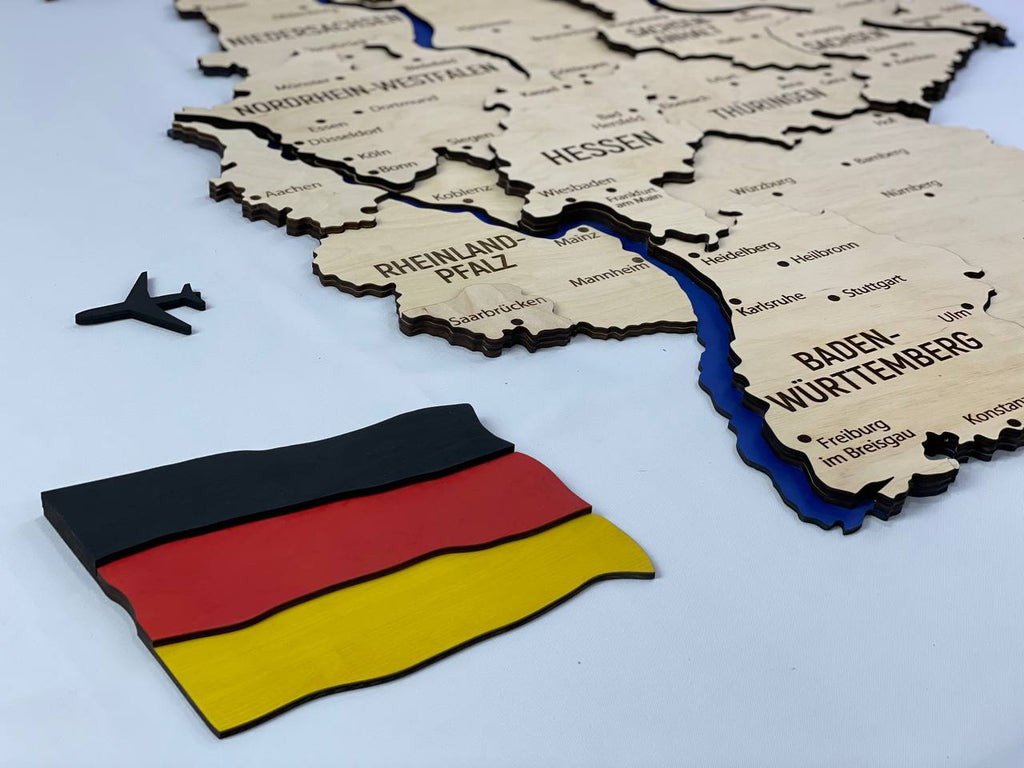 Map of Germany with Rivers Natural Color — buy | FACTURA
