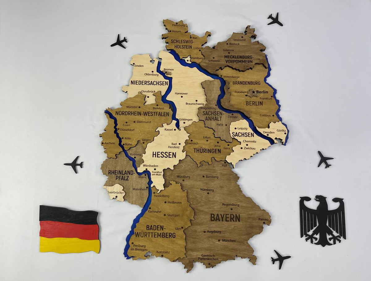 Map of Germany with Rivers Wonder Color — buy | FACTURA
