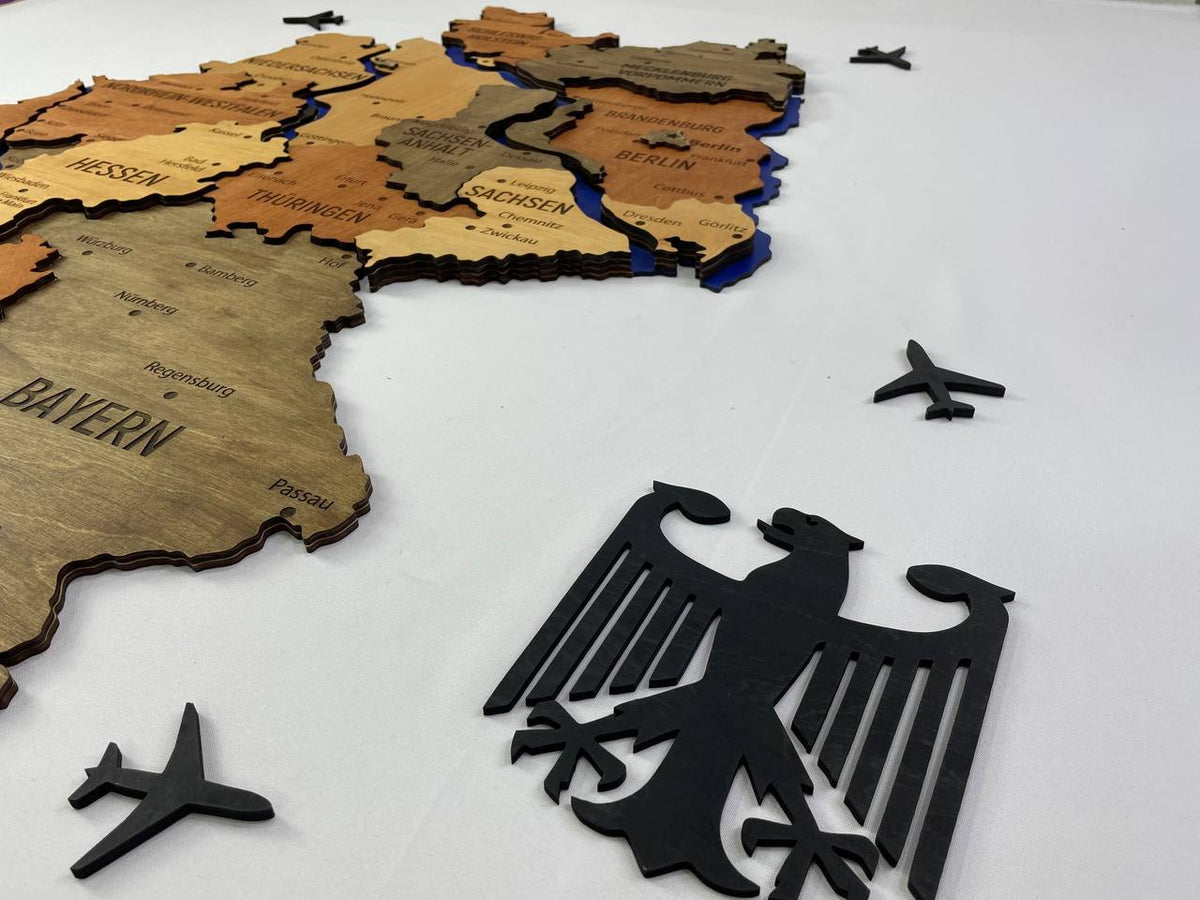 Map of Germany with Rivers Warm Color — buy | FACTURA