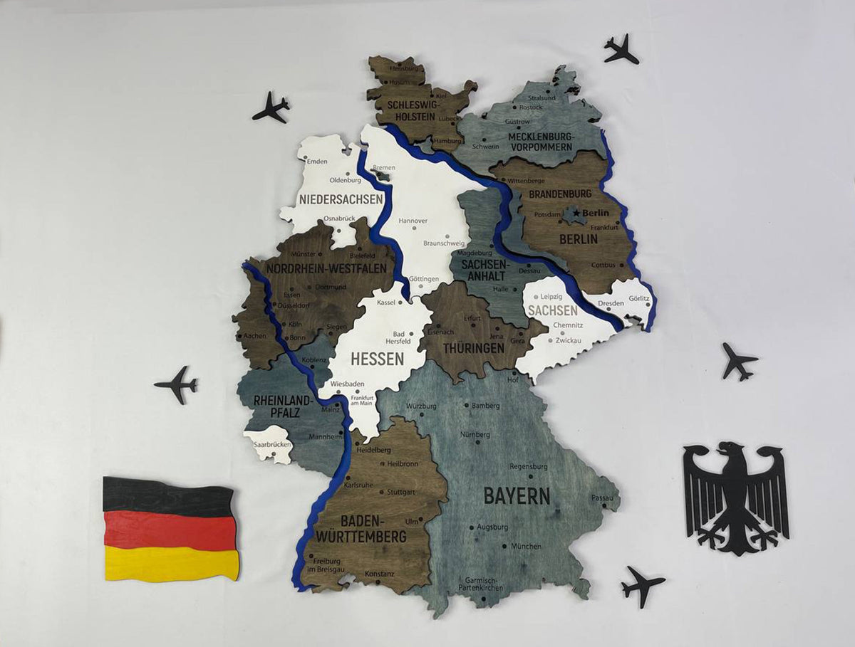 Map of Germany with Rivers Loft Color — buy | FACTURA