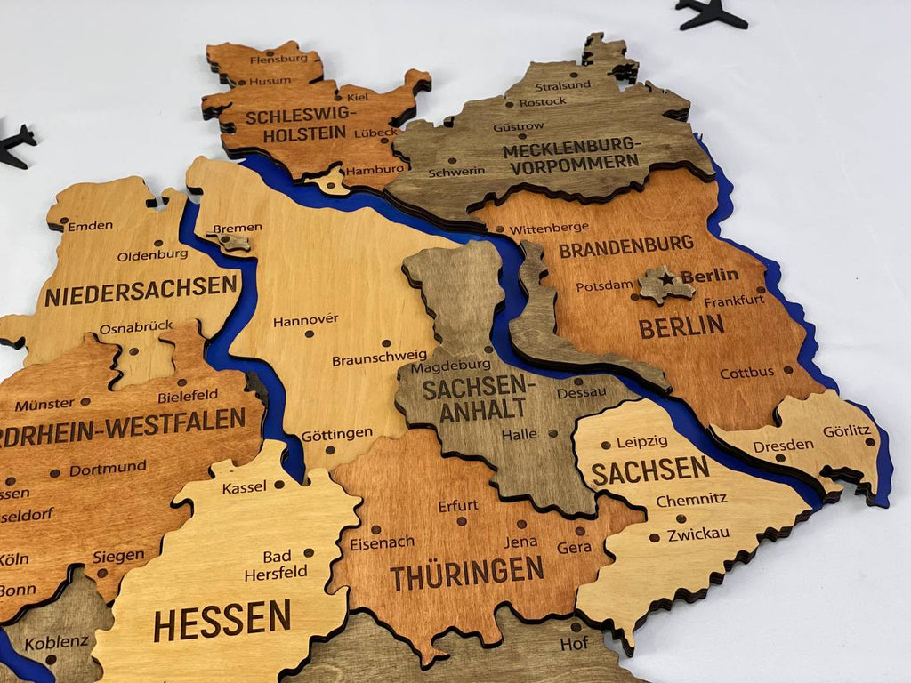Map of Germany with Rivers Warm Color — buy | FACTURA