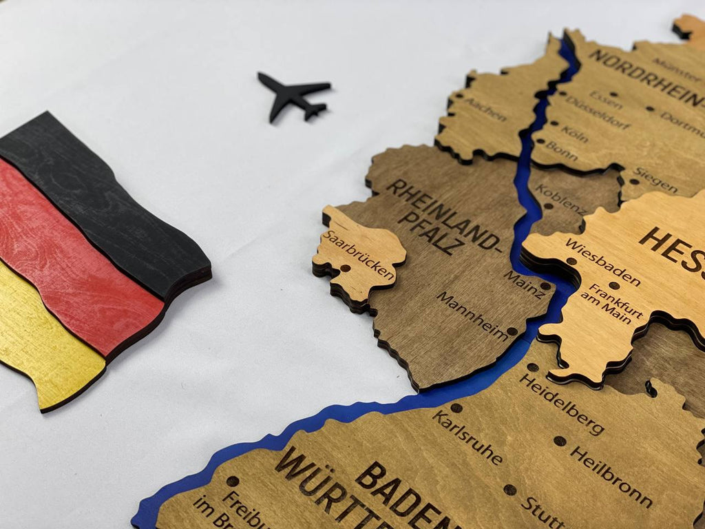 Map of Germany with Rivers Elis Color — buy | FACTURA